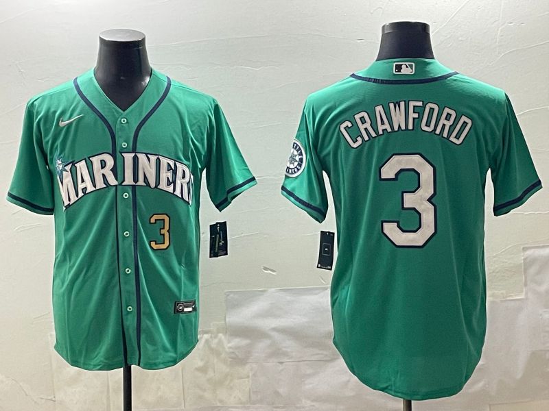 Men Seattle Mariners #3 Crawford Green Game 2025 Nike MLB Jersey style 2
